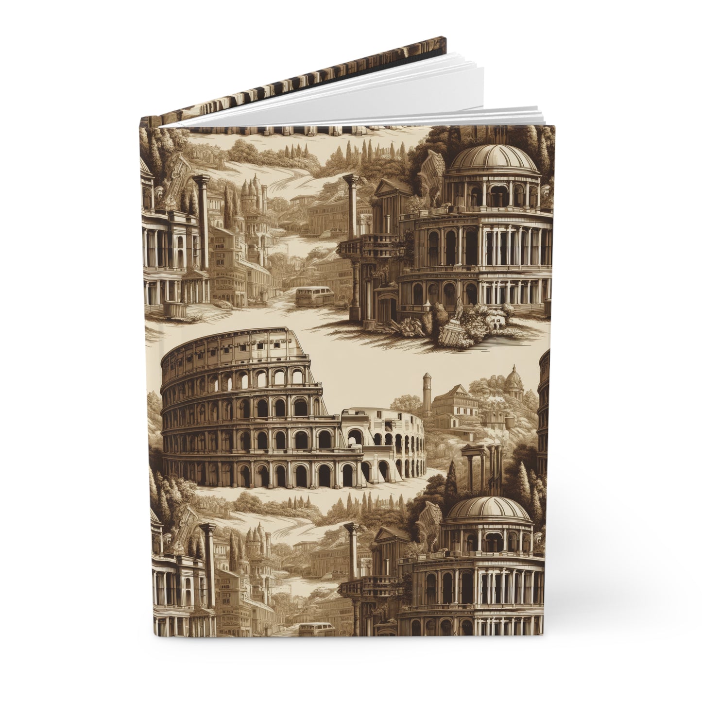 Rome - Italy - Colosseum in Toile de Jouy - Hardcover Journal Notebook Matte #rome #gladiators #colosseum