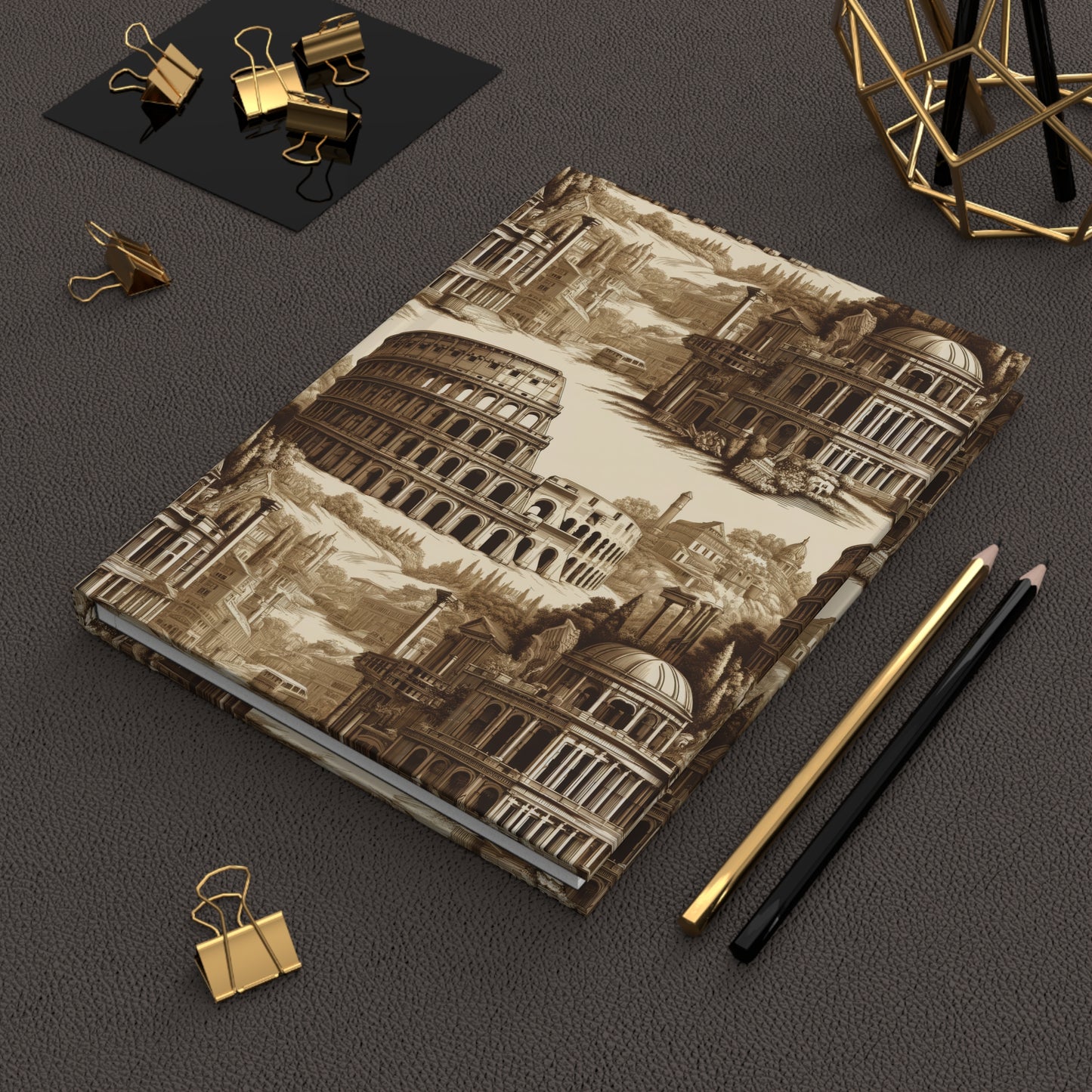 Rome - Italy - Colosseum in Toile de Jouy - Hardcover Journal Notebook Matte #rome #gladiators #colosseum