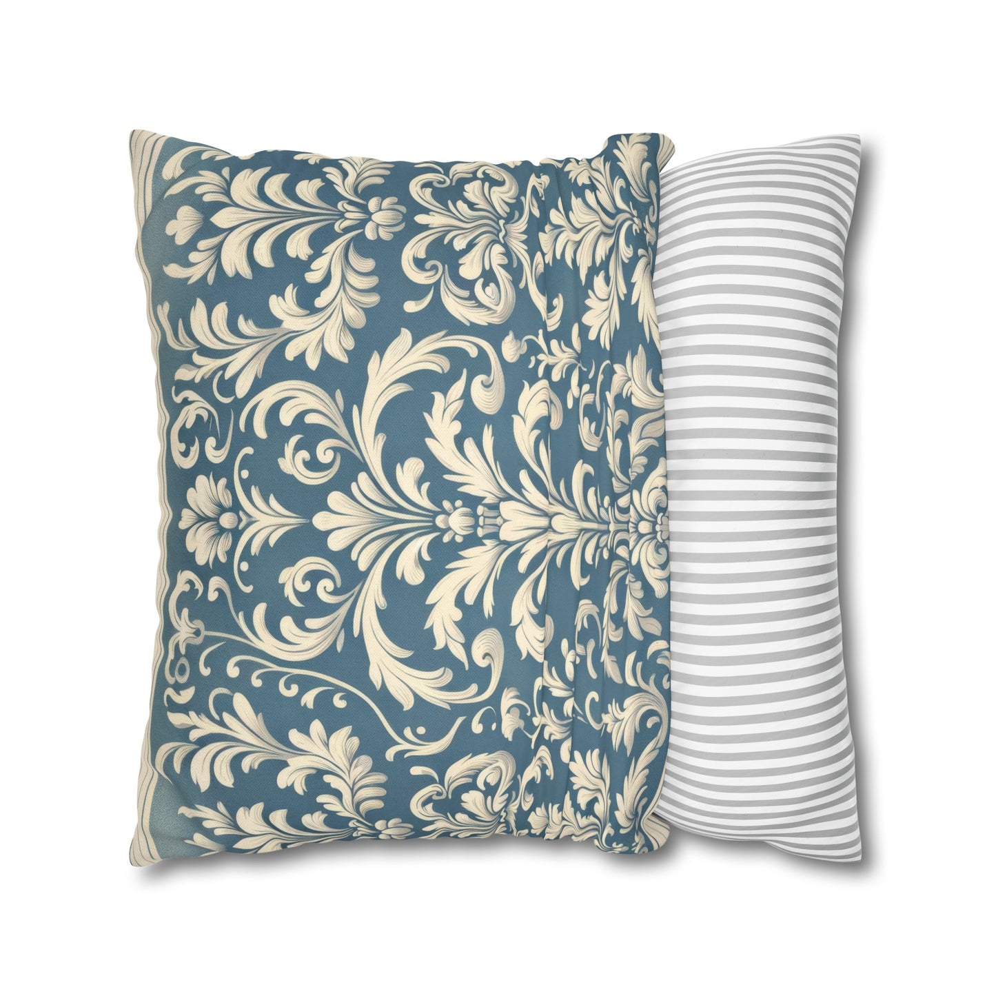 Damask in Cerulean Spun Polyester Square Pillow (Pillow and Pillowcase)