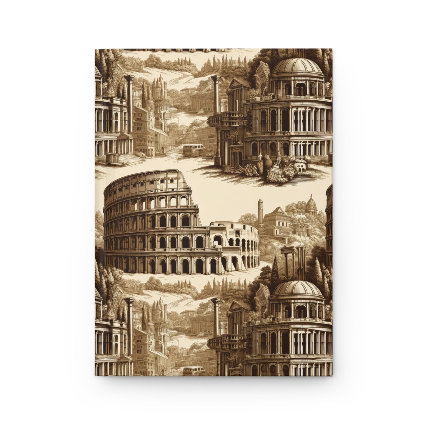 Rome - Italy - Colosseum in Toile de Jouy - Hardcover Journal Notebook Matte #rome #gladiators #colosseum