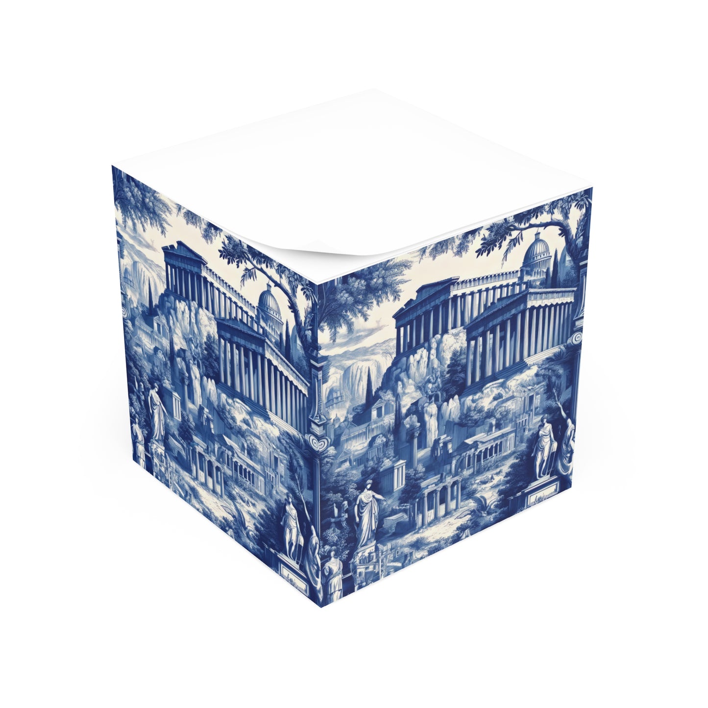 Athens Greece Toile de Jouy Sticky Note Cube