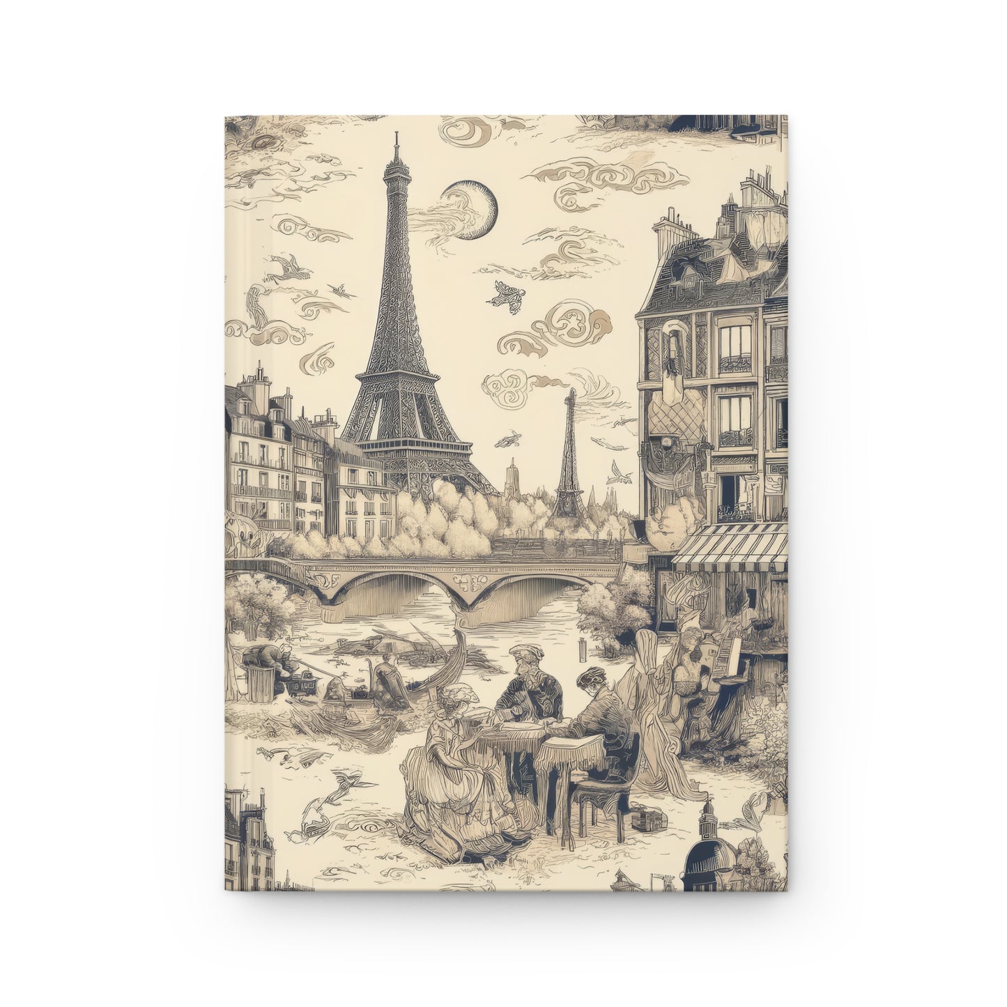 Paris - France in Toile de Jouy - Hardcover Journal Notebook Matte #paris #france