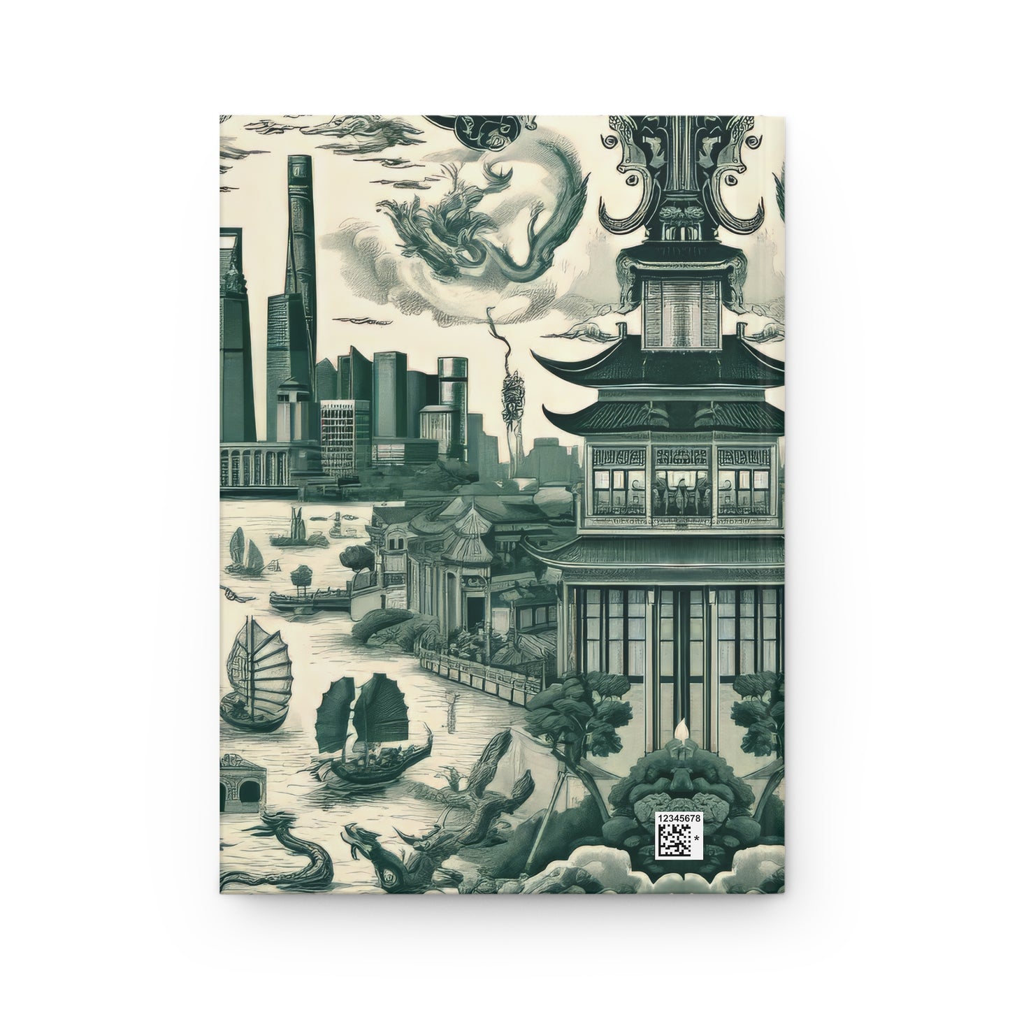 Shanghai - China in Toile de Jouy - Hardcover Journal Notebook Matte #shanghai #china