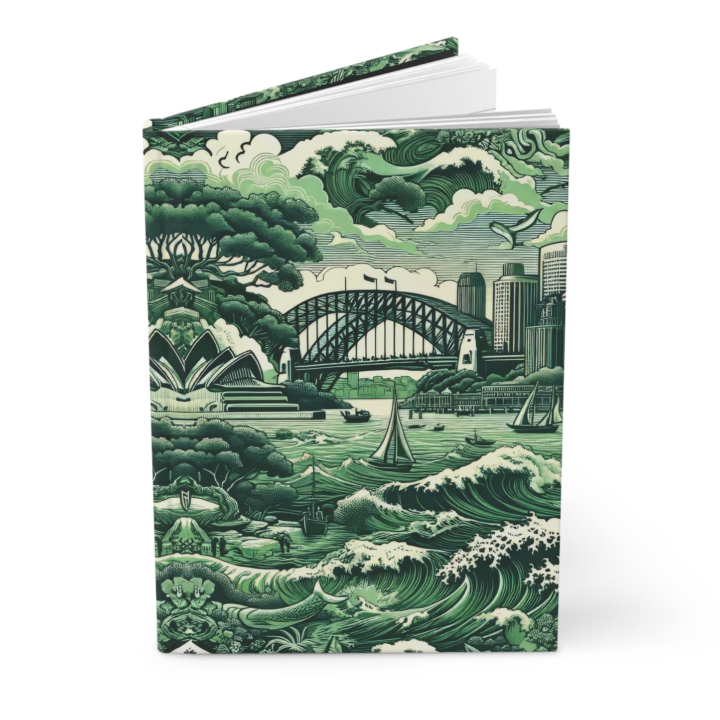 Sydney - Australia in Toile de Jouy - Hardcover Journal Notebook Matte #sydney #australia