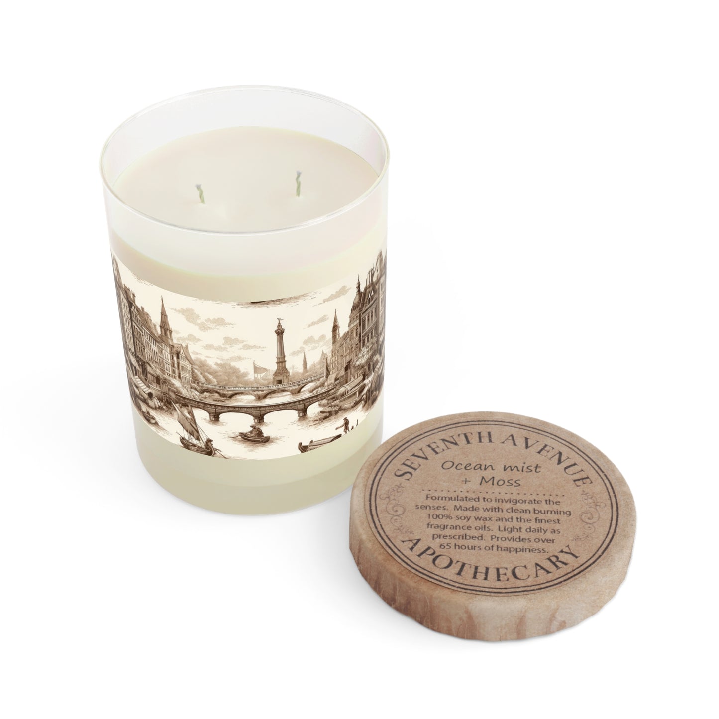 Venice Italy Scented Candle - Premium Design Printed On 11oz Glass, Not a Sticker Label