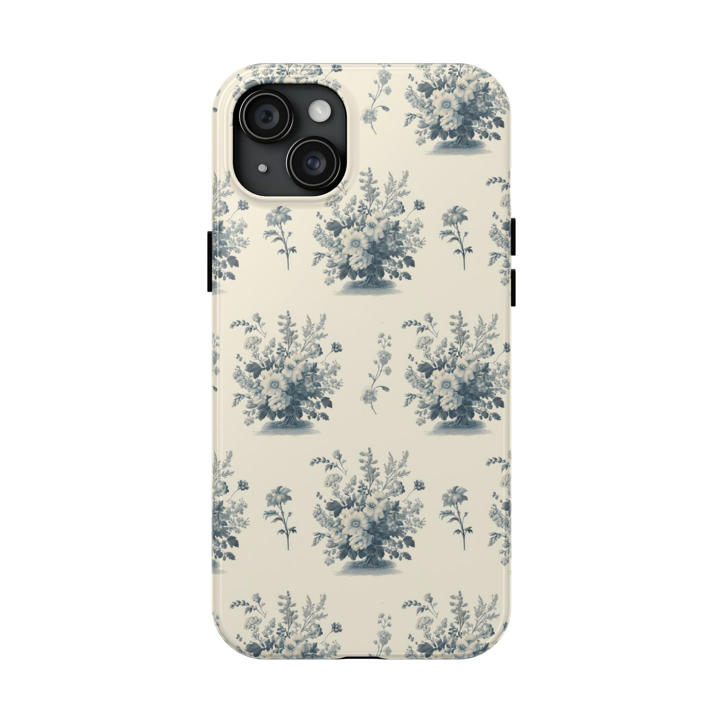 Bouquet Toile de Jouy in Light Cerulean - Samsung and iPhone Tough Phone Case