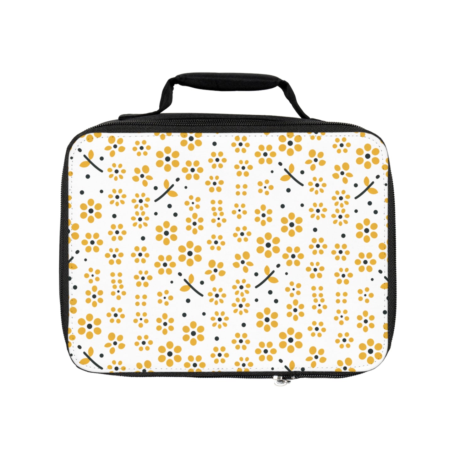 Floral Polka Dots in Yellow - Lunch Bag