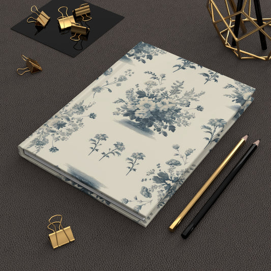 Bouquet Toile de Jouy in Light Cerulean Hardcover Journal Matte