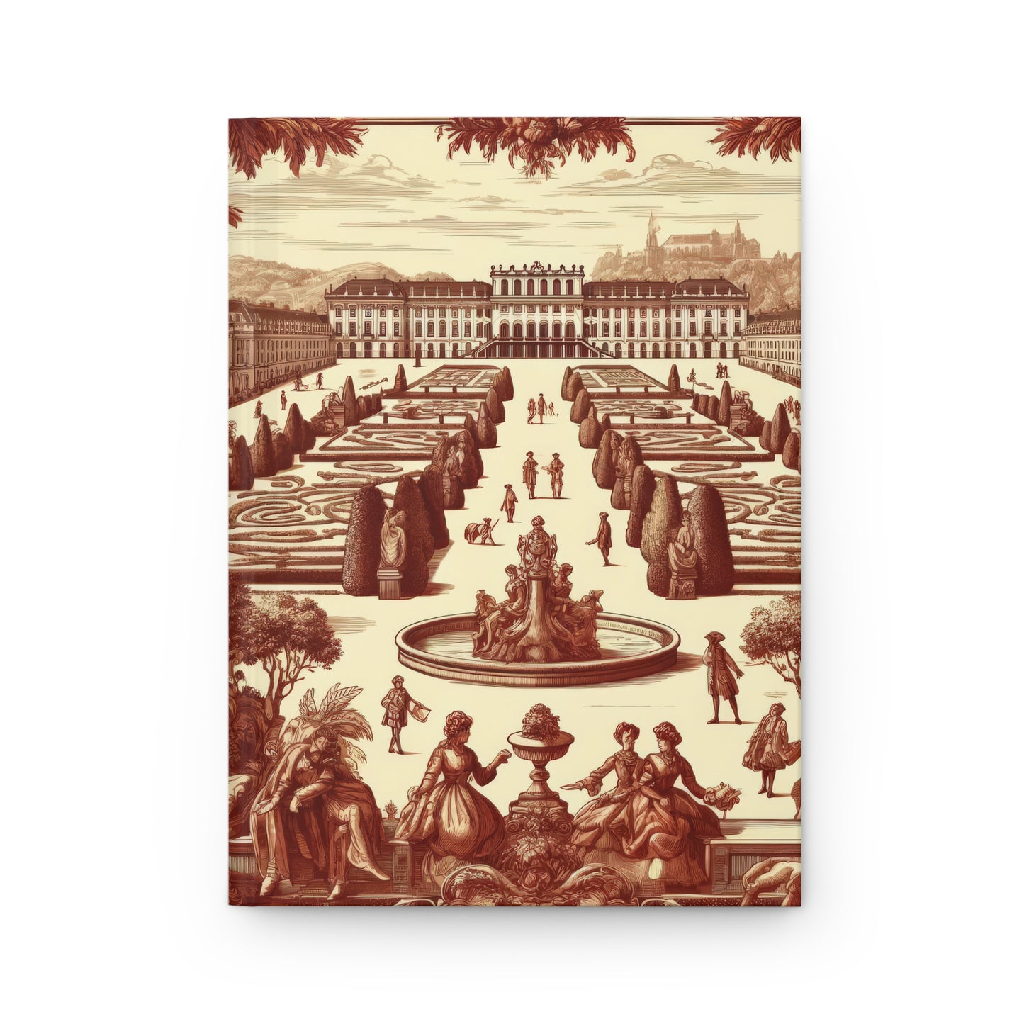 Vienna Austria - Schönbrunn Gardens in Toile de Jouy - Hardcover Journal Notebook Matte #vienna #austria