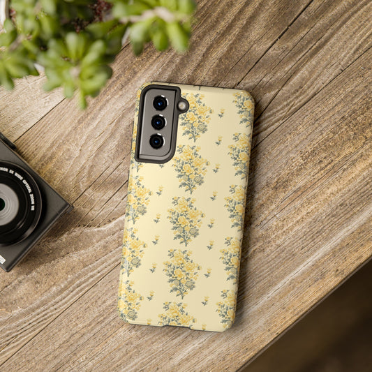 Bouquet Toile de Jouy in Yellow - Samsung and iPhone Tough Phone Case