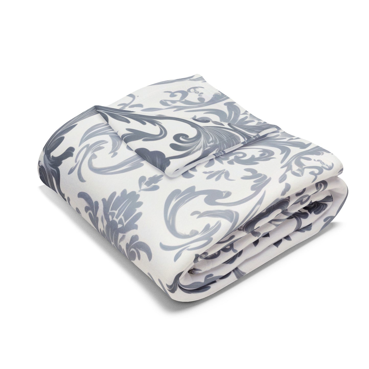 Damask in Grey Two Tone - Arctic Fleece Blanket 50"x60"