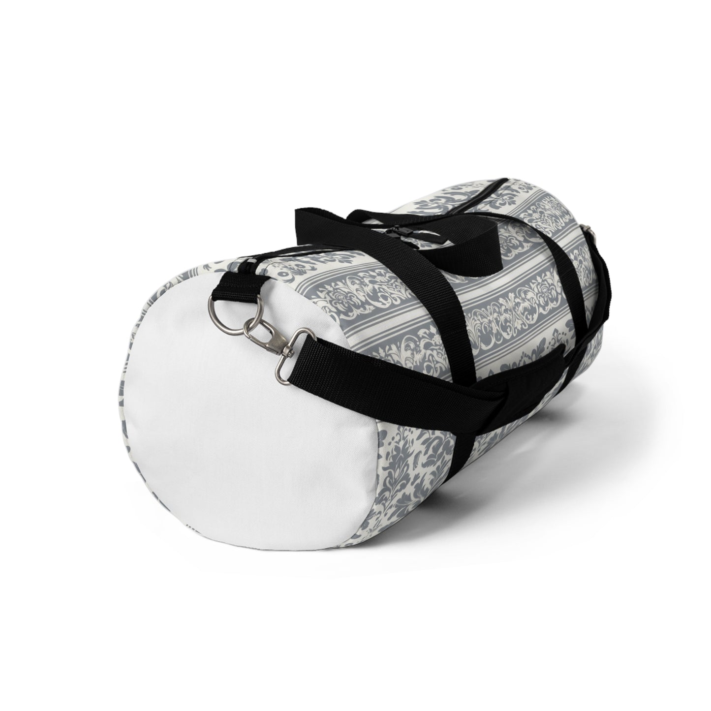 Damask in Grey Duffel Workout Bag