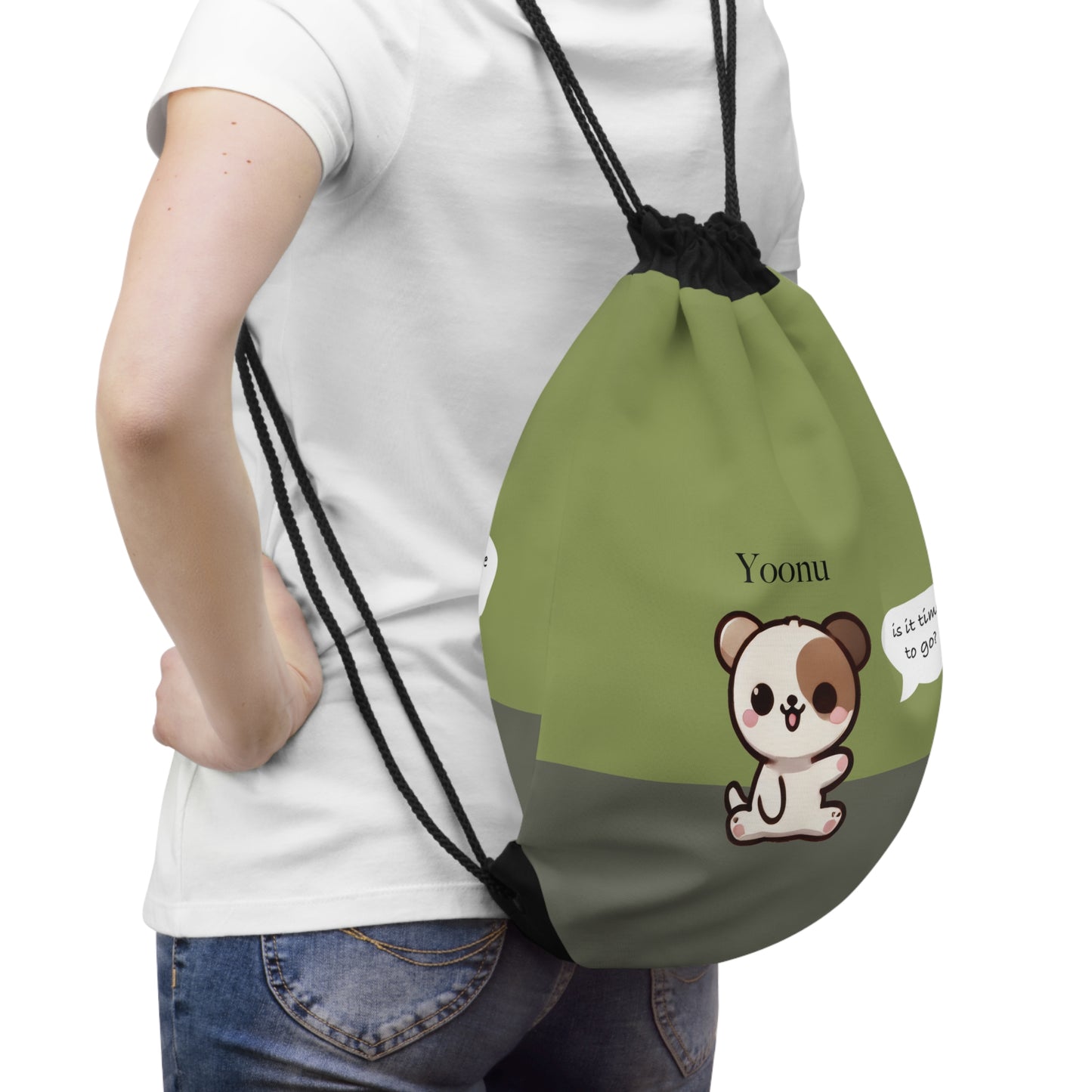 Yoonu the Puppy - Kawaii Designs Drawstring Bag