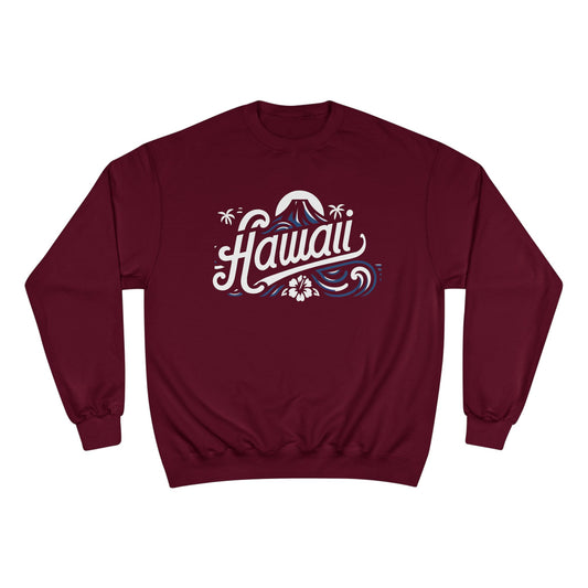 Hawaii Wave Champion Crewneck Sweatshirt — Vintage Surf Island Graphic