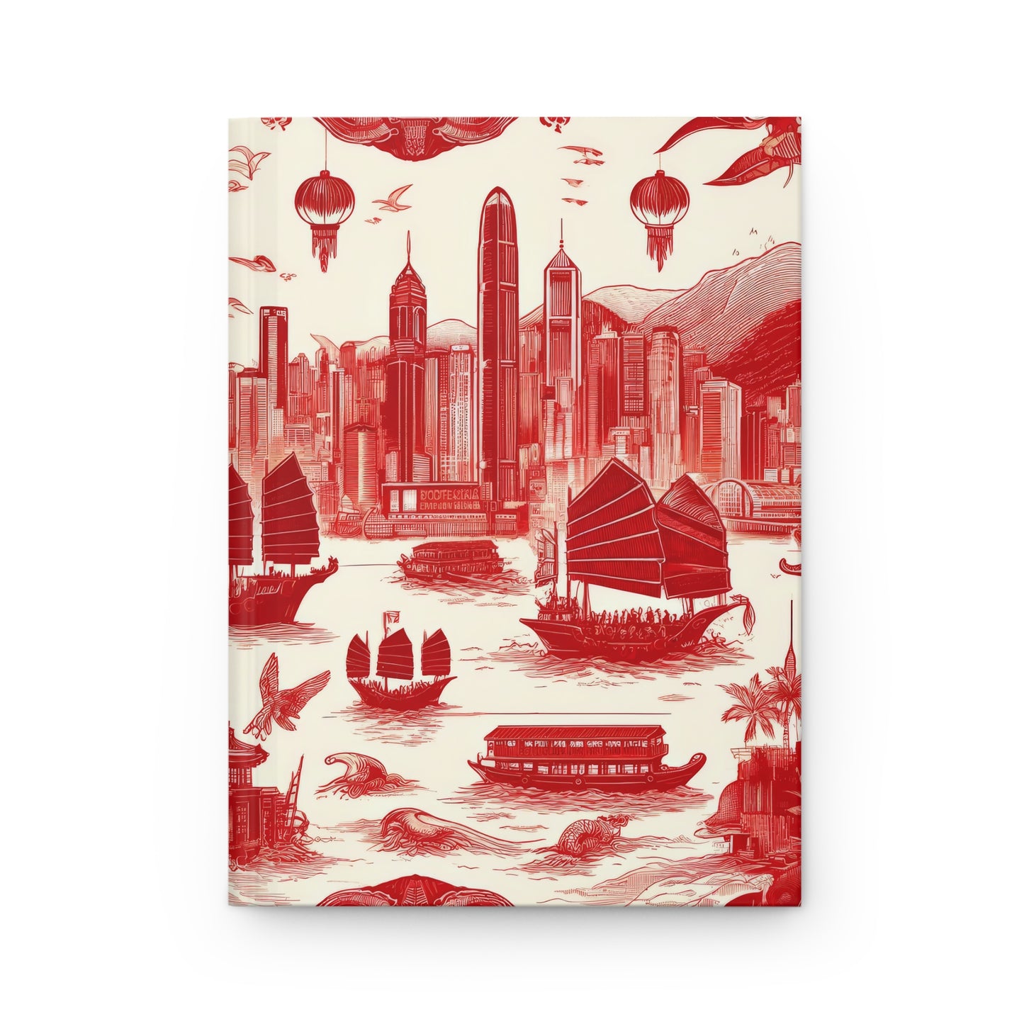 Hong Kong in Toile de Jouy - Hardcover Journal Notebook Matte #hongkong #hk