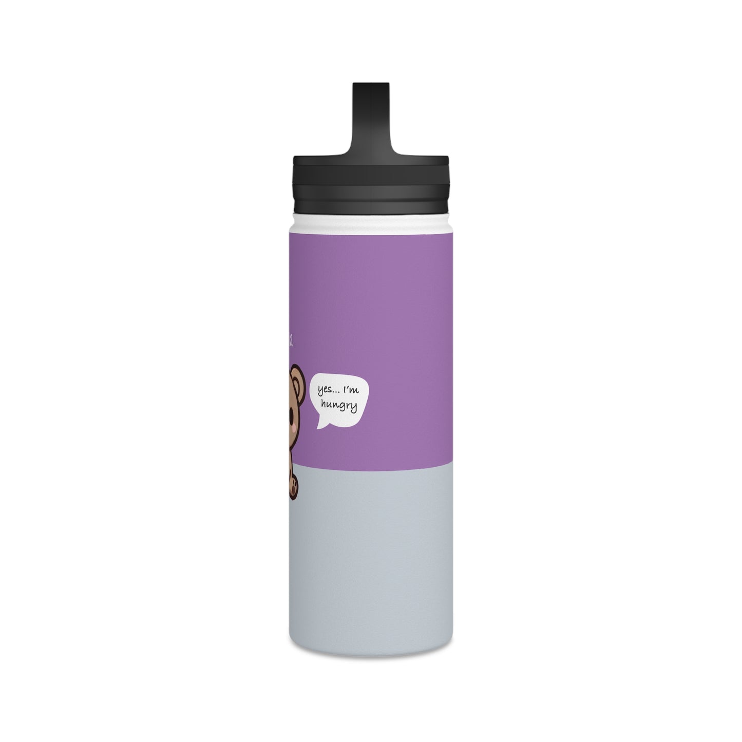 Zuma the Bear - Kawaii Designs - Steel Water Bottle Tumbler, Handle Lid