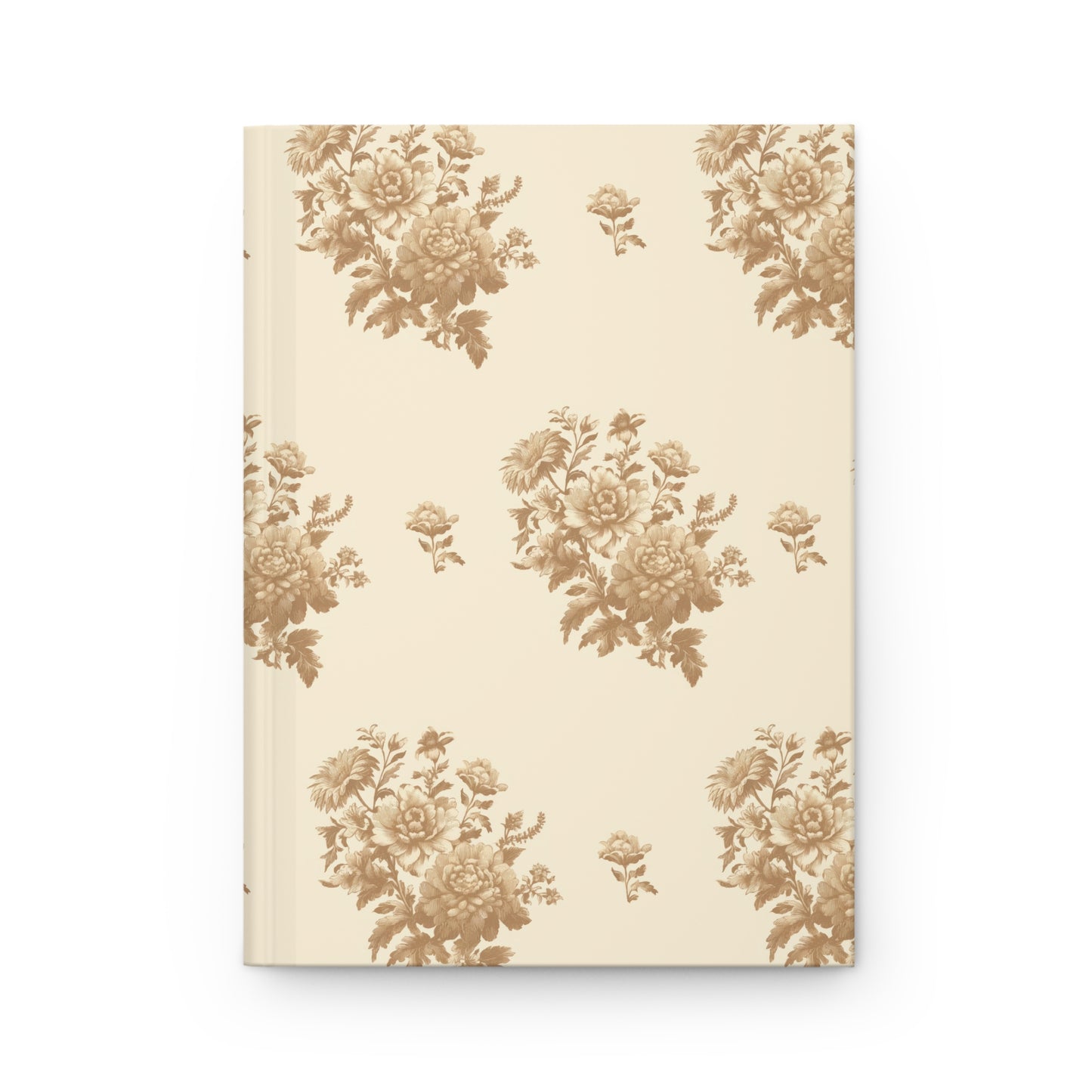 Bouquet Toile de Jouy in Light Brown Hardcover Journal Matte