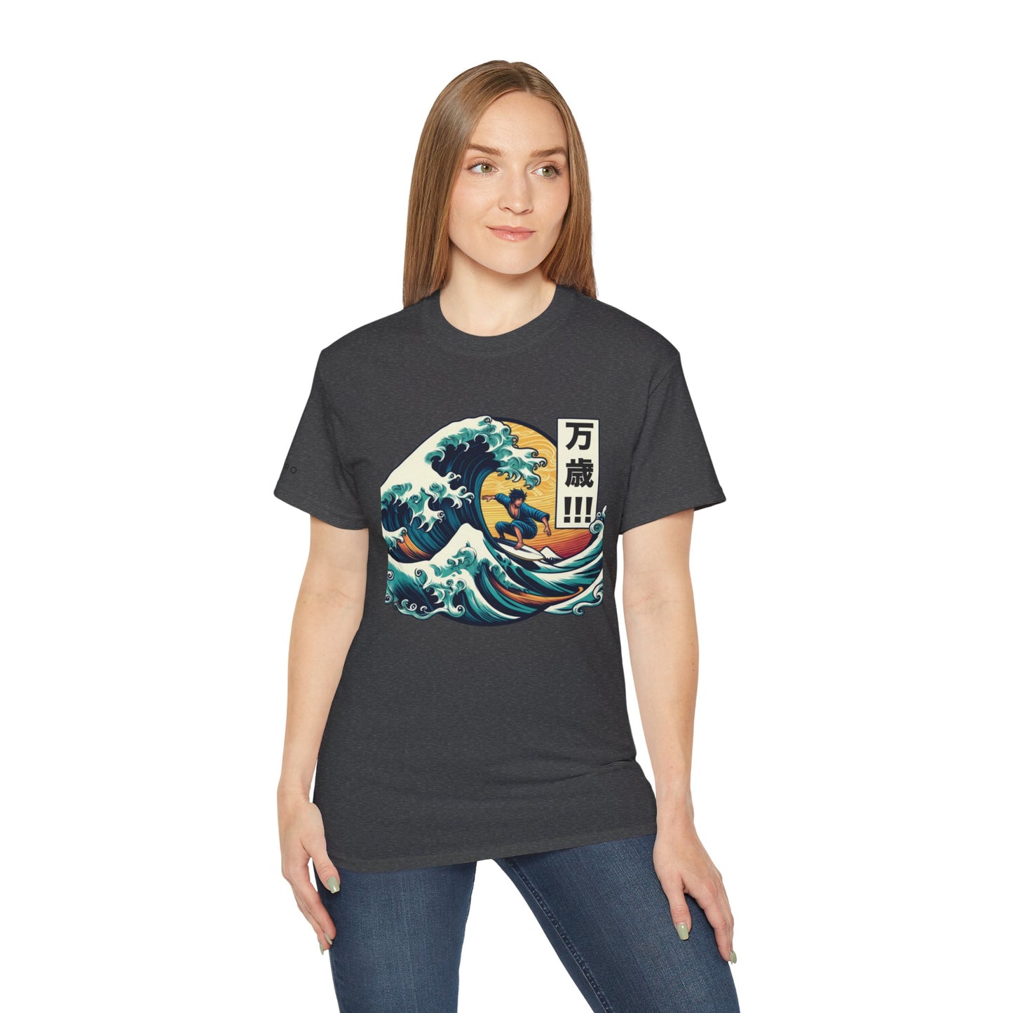 Hokusai Great Wave Man Surfer Graphic Tee Shirt