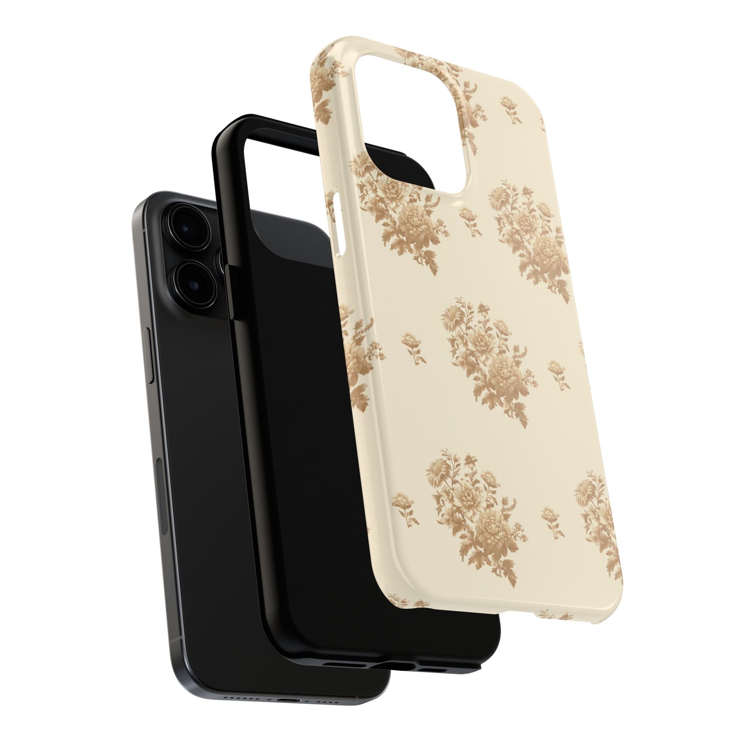 Bouquet Toile de Jouy in Light Brown - Samsung and iPhone Tough Phone Case