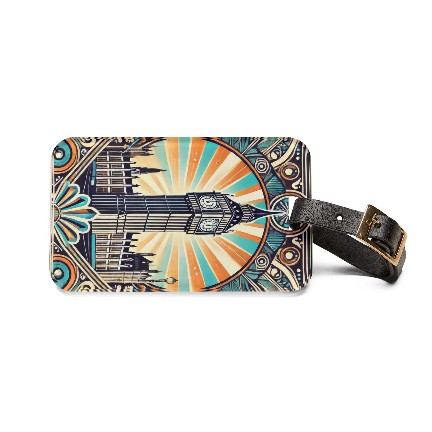 Art Deco Big Ben London Luggage Tag