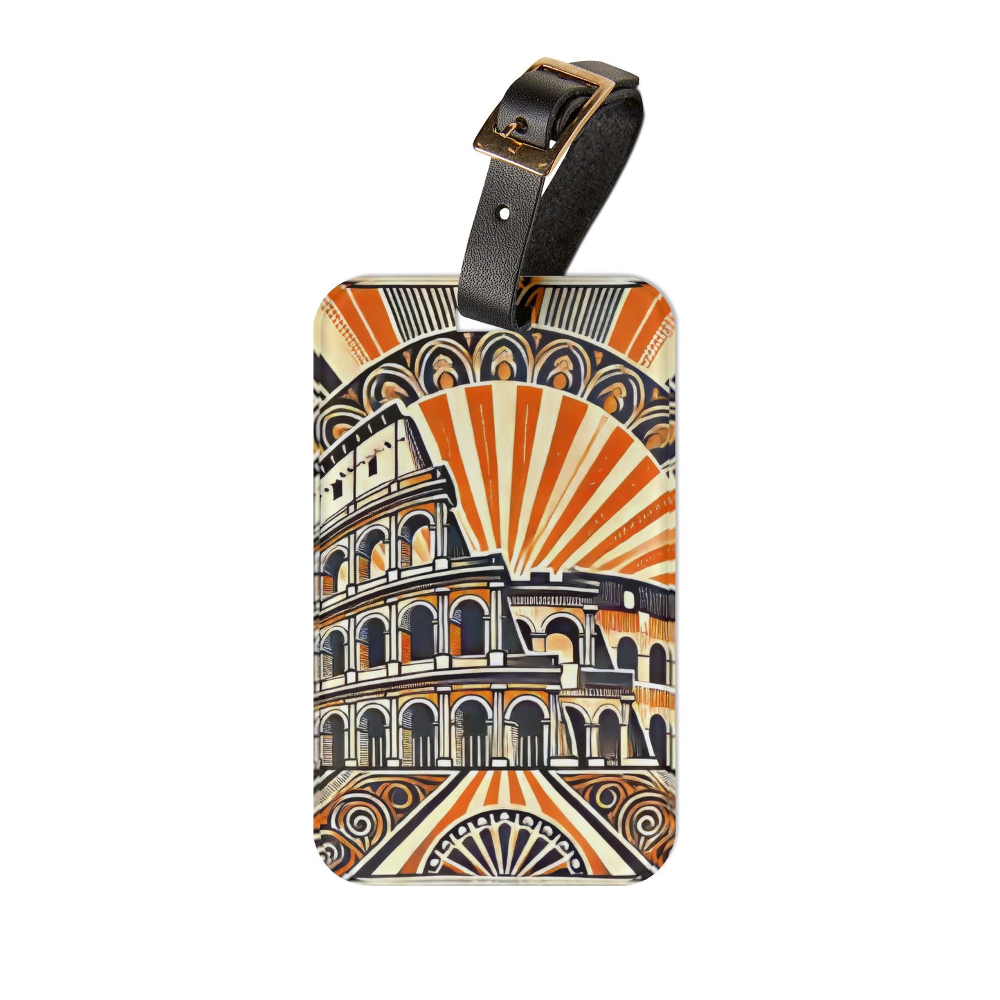 Art Deco Roman Colosseum Luggage Tag