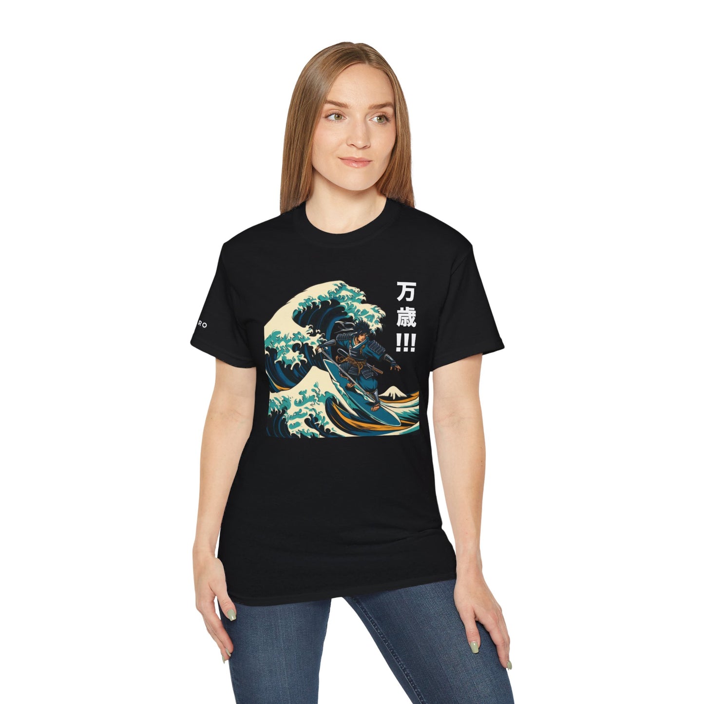 Hokusai Great Wave Samurai Surfer Graphic Tee Shirt