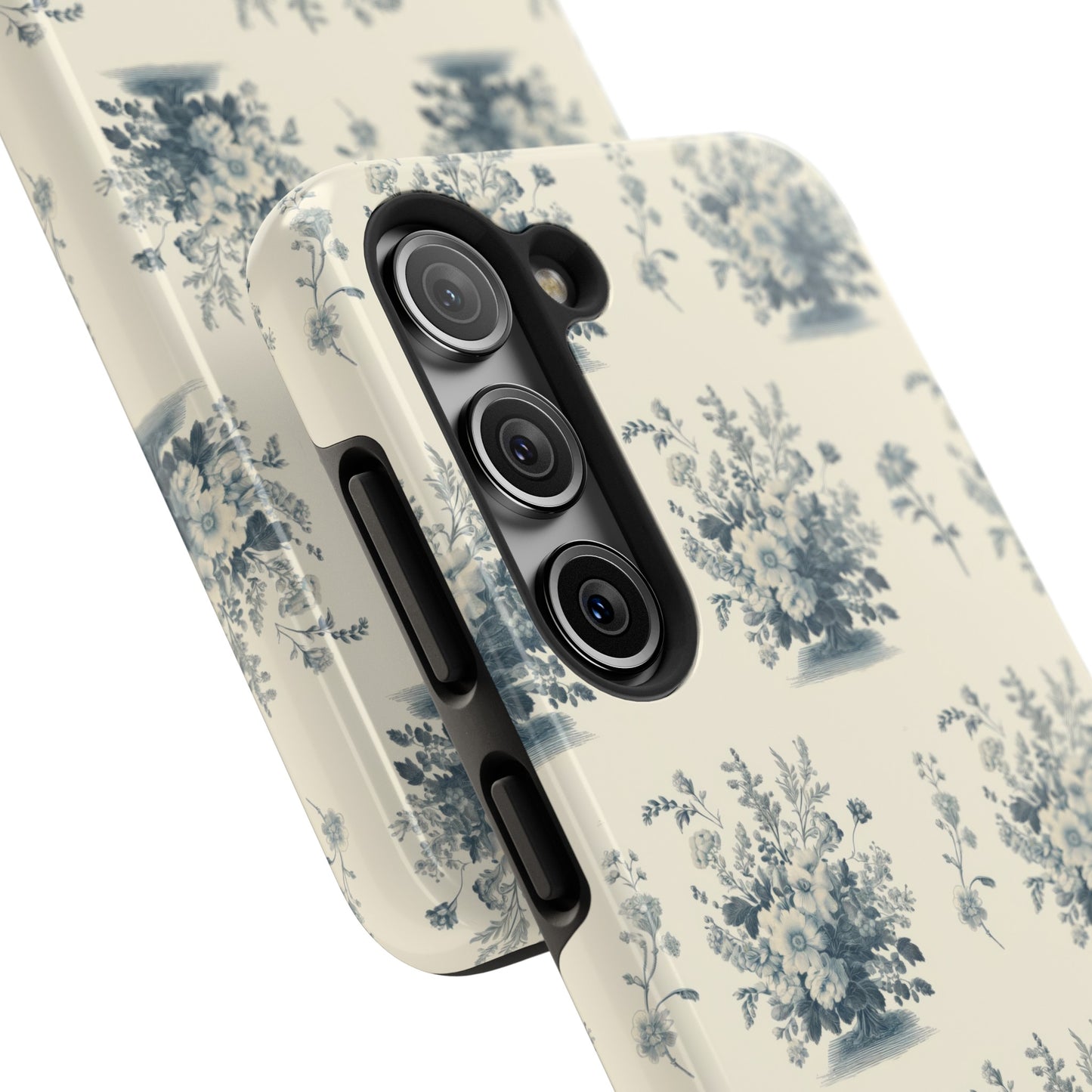 Bouquet Toile de Jouy in Light Cerulean - Samsung and iPhone Tough Phone Case