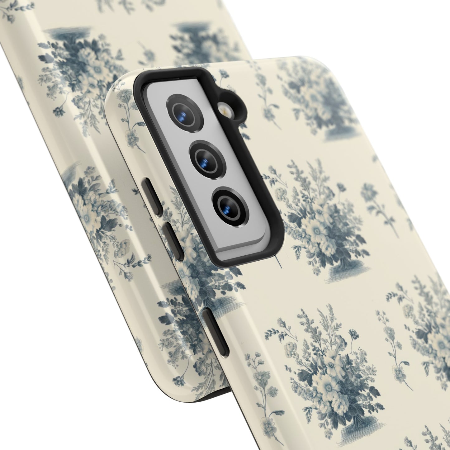 Bouquet Toile de Jouy in Light Cerulean - Samsung and iPhone Tough Phone Case