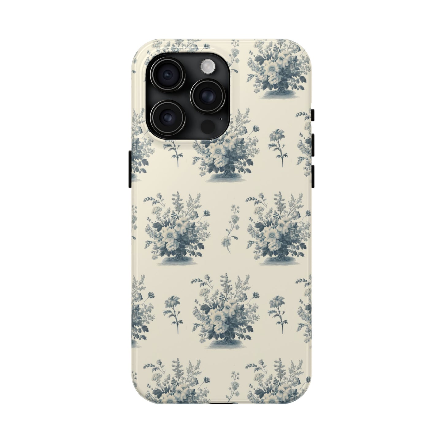 Bouquet Toile de Jouy in Light Cerulean - Samsung and iPhone Tough Phone Case