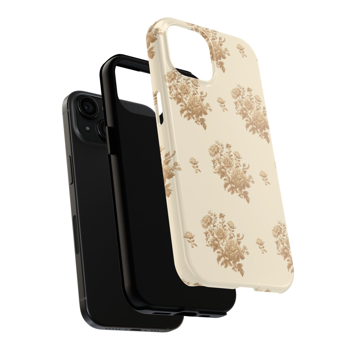 Bouquet Toile de Jouy in Light Brown - Samsung and iPhone Tough Phone Case