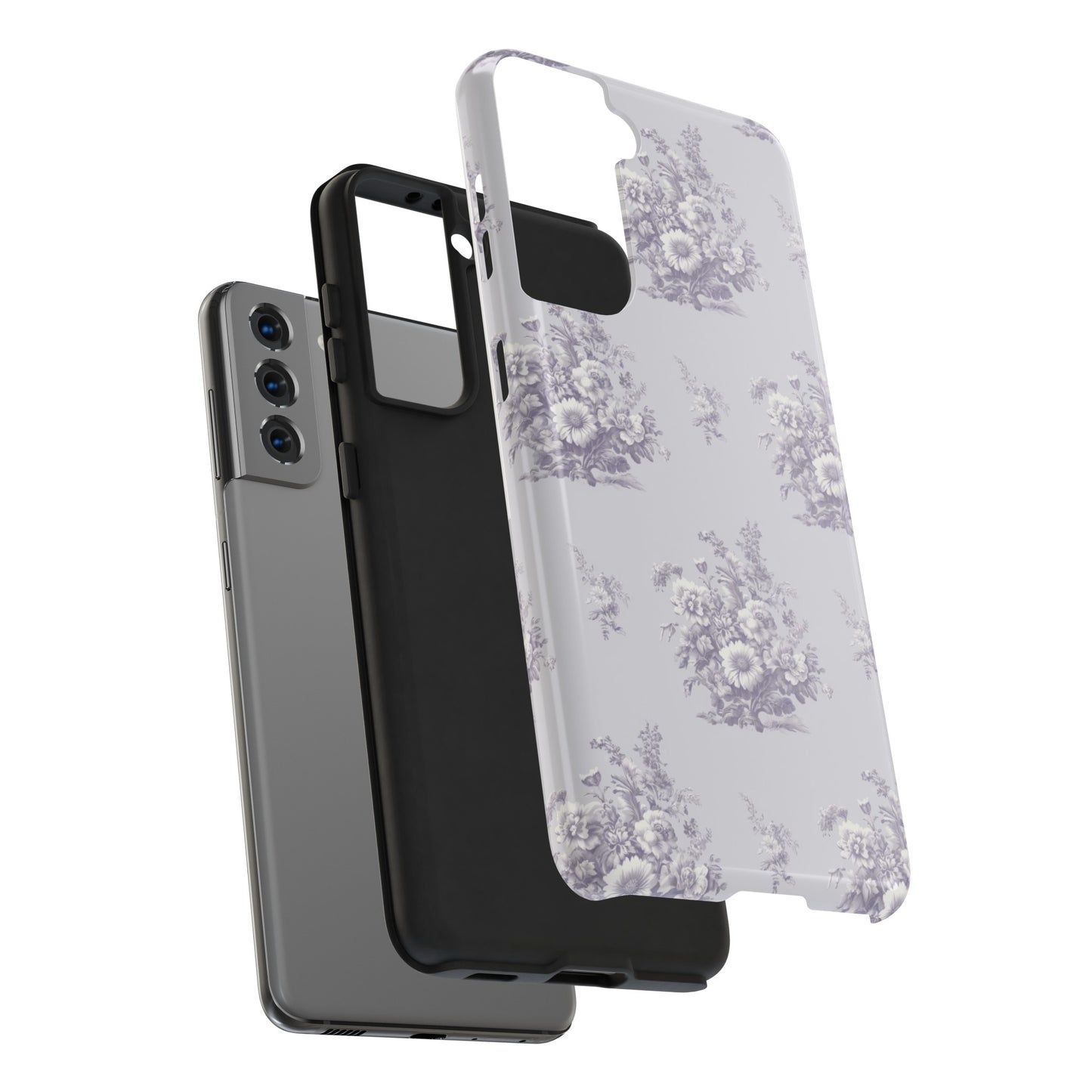 Bouquet Toile de Jouy in Lavender - Samsung and iPhone Tough Phone Case