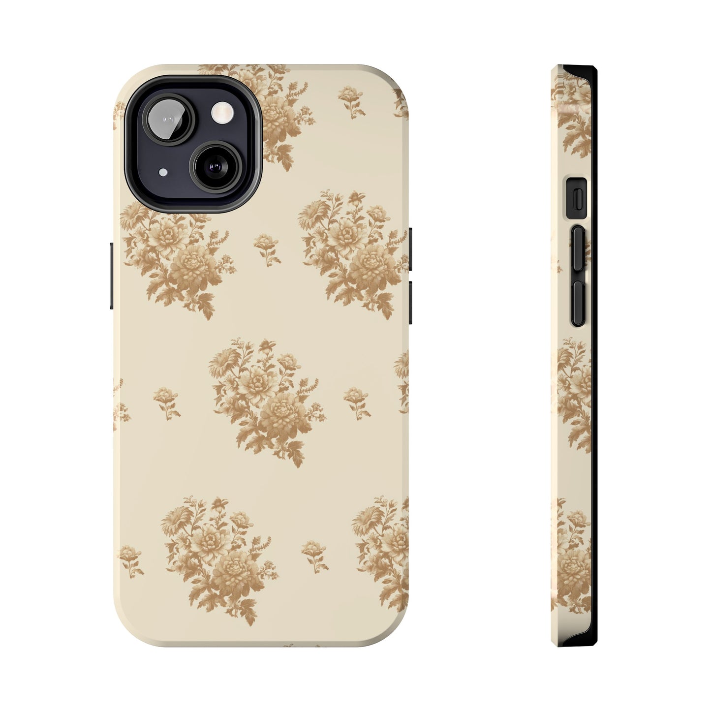 Bouquet Toile de Jouy in Light Brown - Samsung and iPhone Tough Phone Case