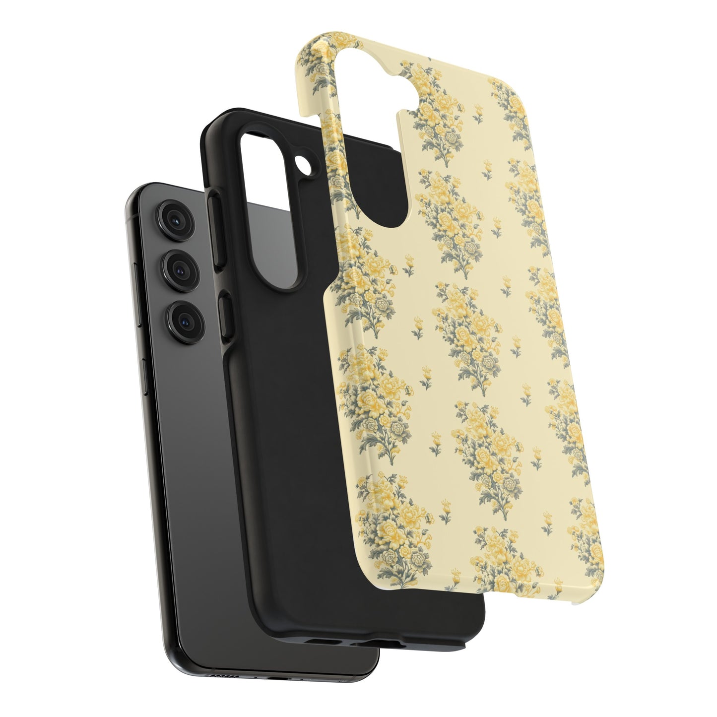 Bouquet Toile de Jouy in Yellow - Samsung and iPhone Tough Phone Case