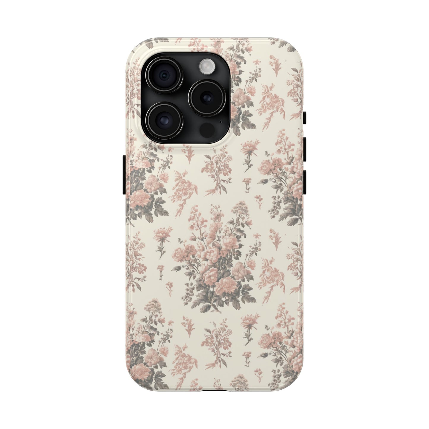 Bouquet Toile de Jouy in Pink and Grey - Samsung and iPhone Tough Phone Case