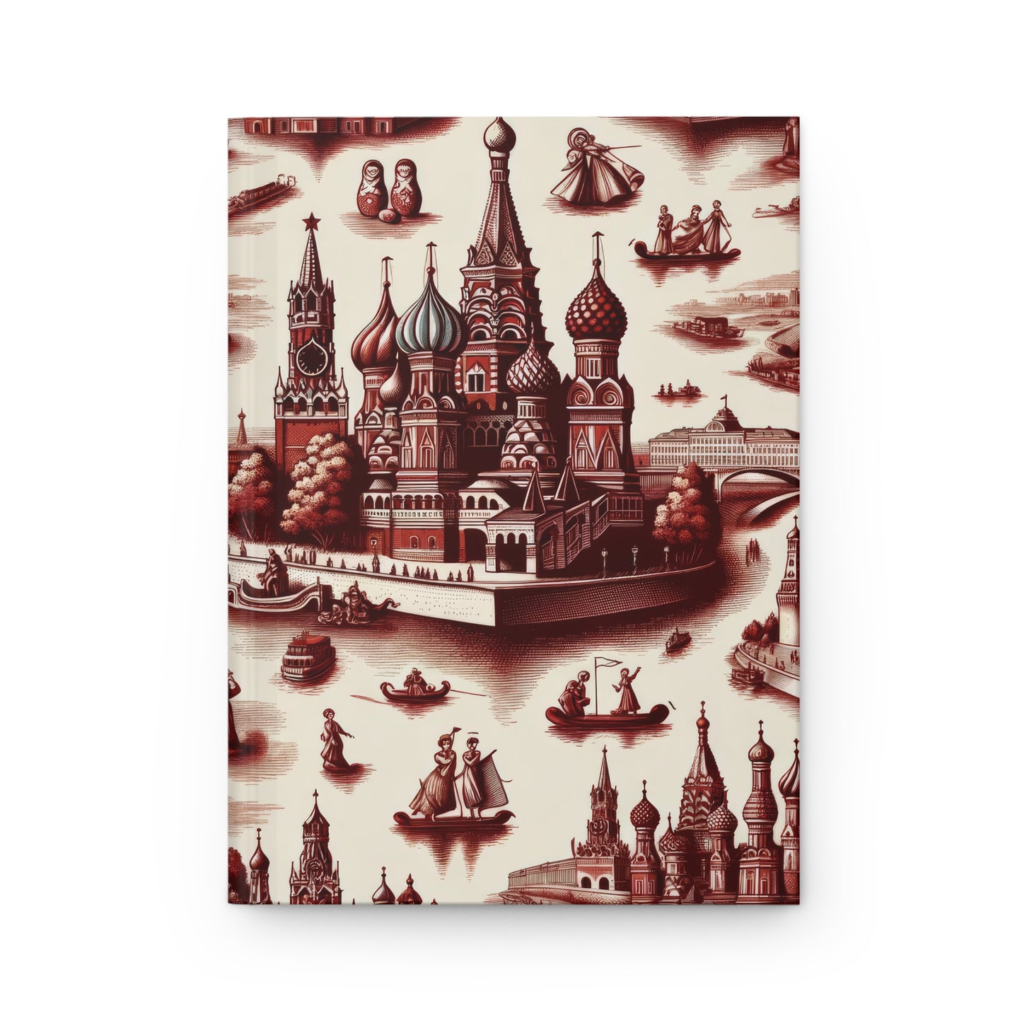 Moscow - Russia in Toile de Jouy - Hardcover Journal Notebook Matte #moscow