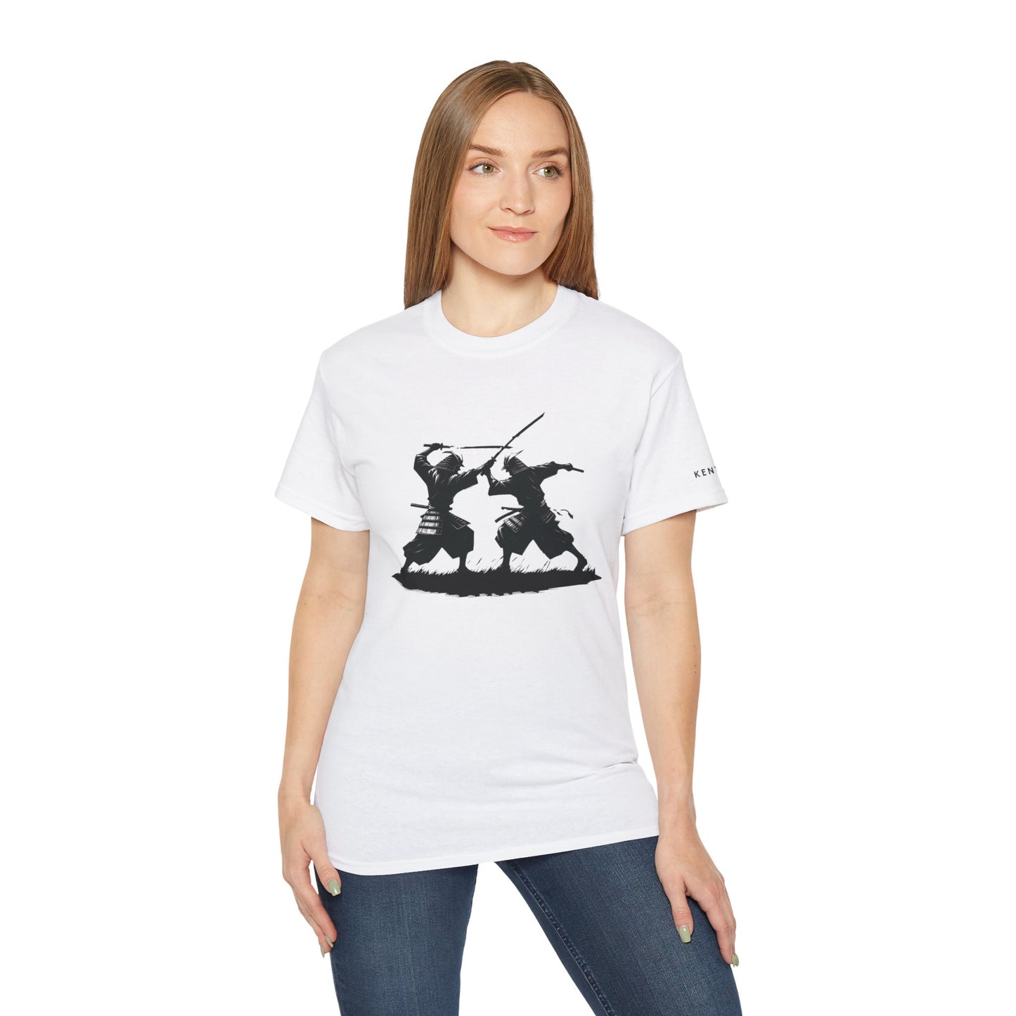 Samurai Dueling Silhouette Graphic Tee Shirt