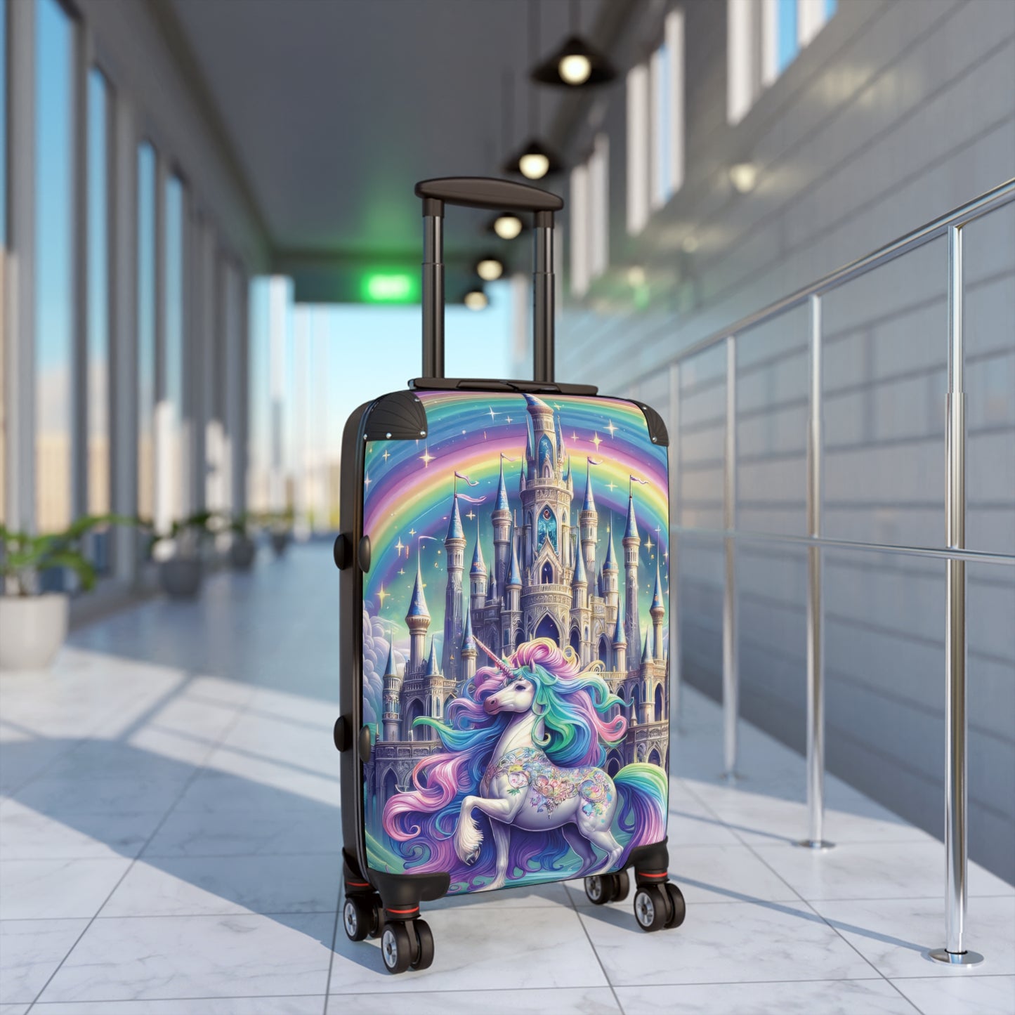 Unicorn and Rainbow Castle - Suitcase - Small Carry On Luggage