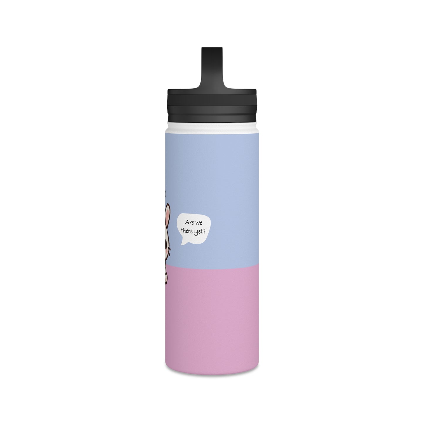 Sajo the Bunny - Kawaii Designs - Steel Water Bottle Tumbler, Handle Lid