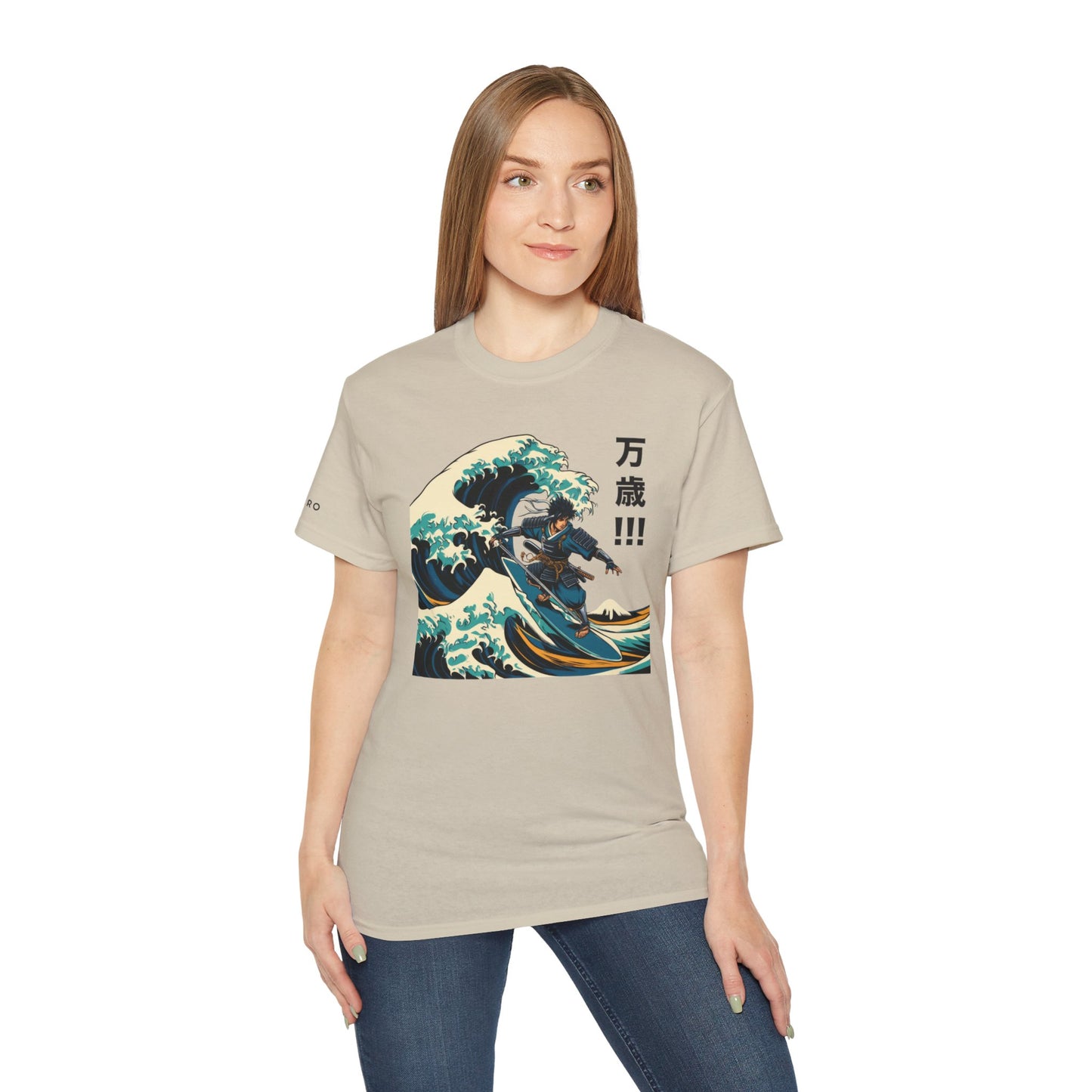 Hokusai Great Wave Samurai Surfer Graphic Tee Shirt