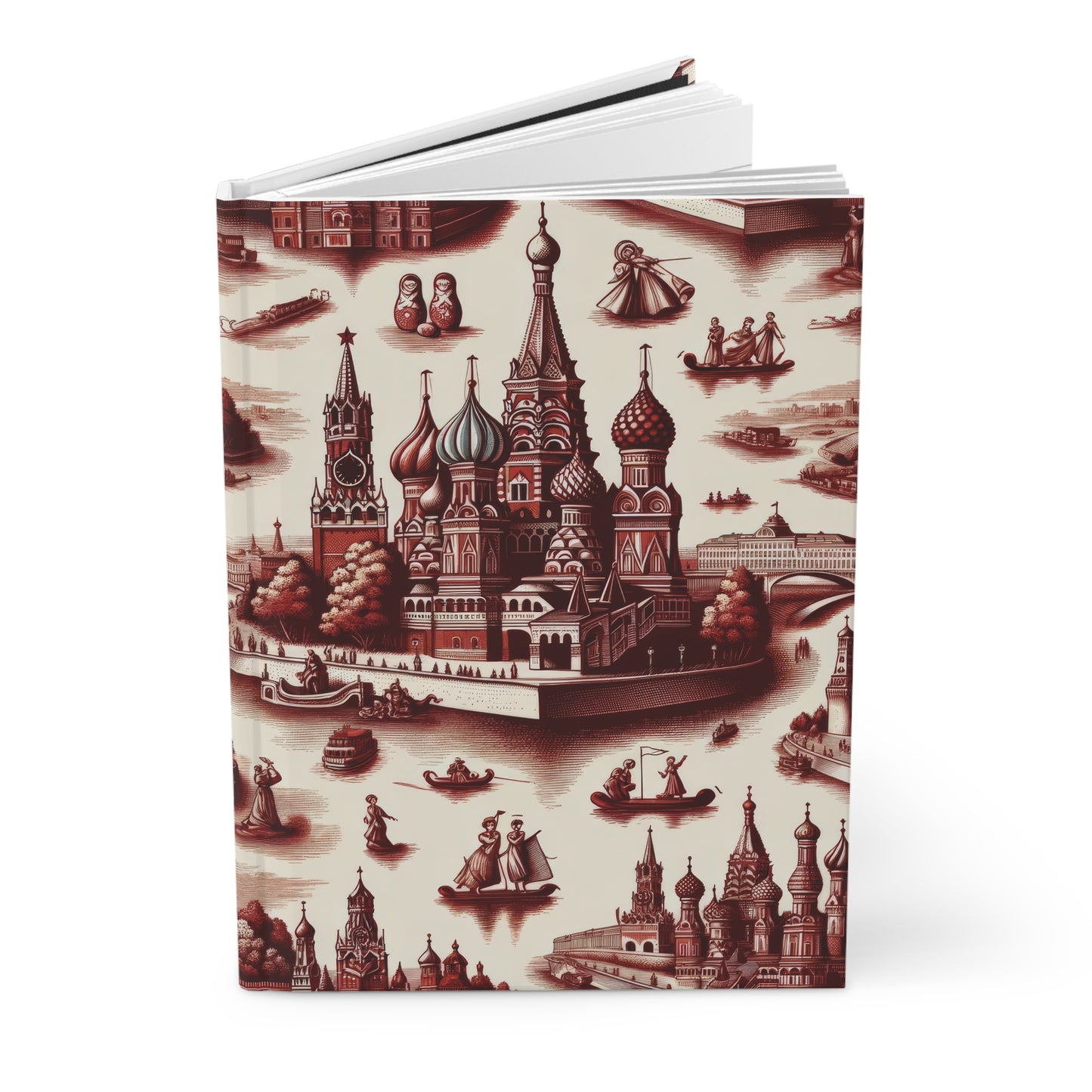 Moscow - Russia in Toile de Jouy - Hardcover Journal Notebook Matte