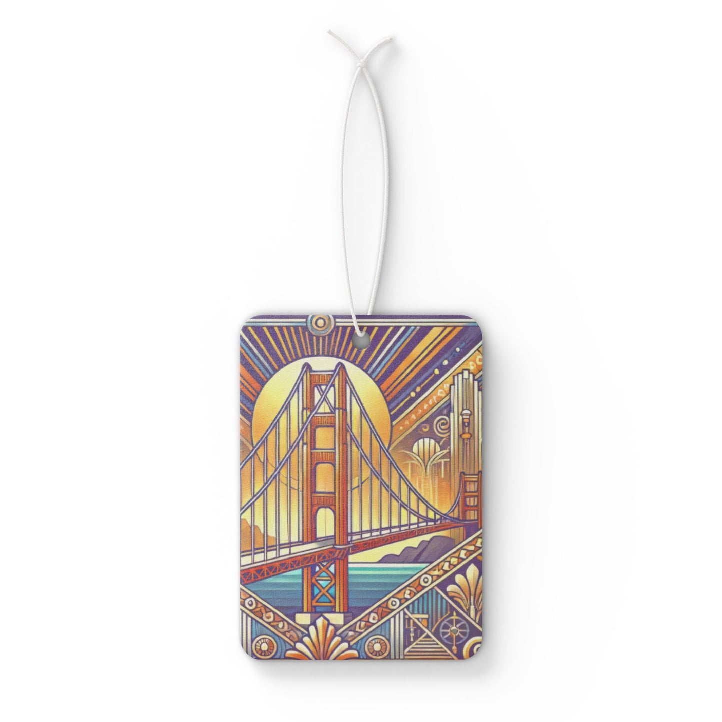 Art Deco Golden Gate Bridge San Francisco Car Air Freshener