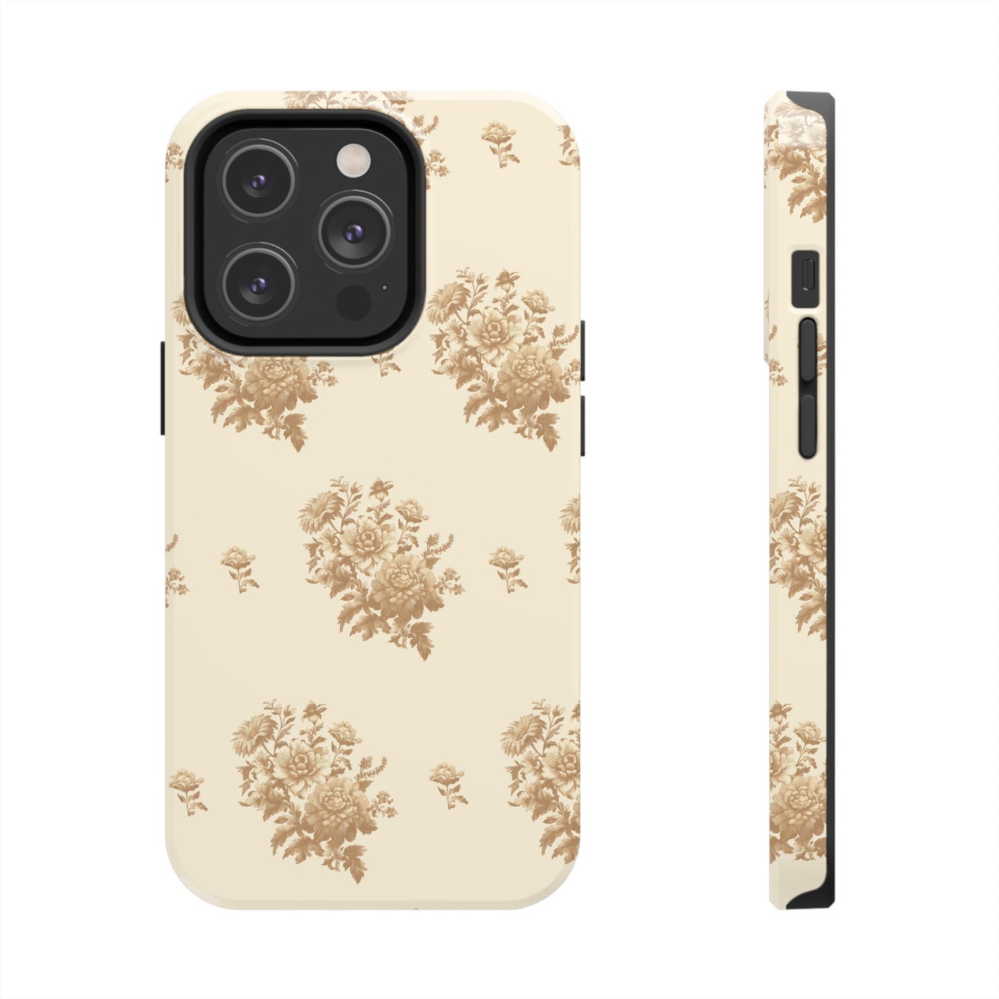 Bouquet Toile de Jouy in Light Brown - Samsung and iPhone Tough Phone Case