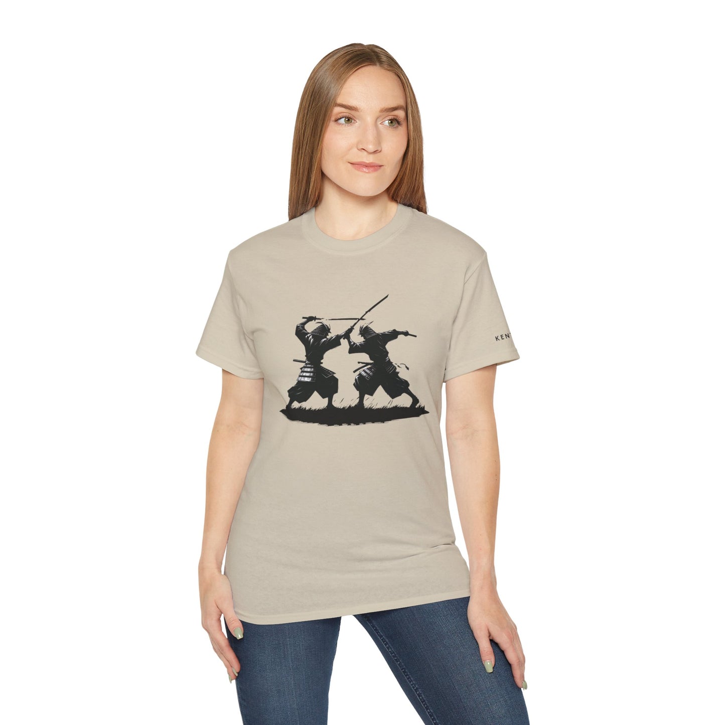 Samurai Dueling Silhouette Graphic Tee Shirt