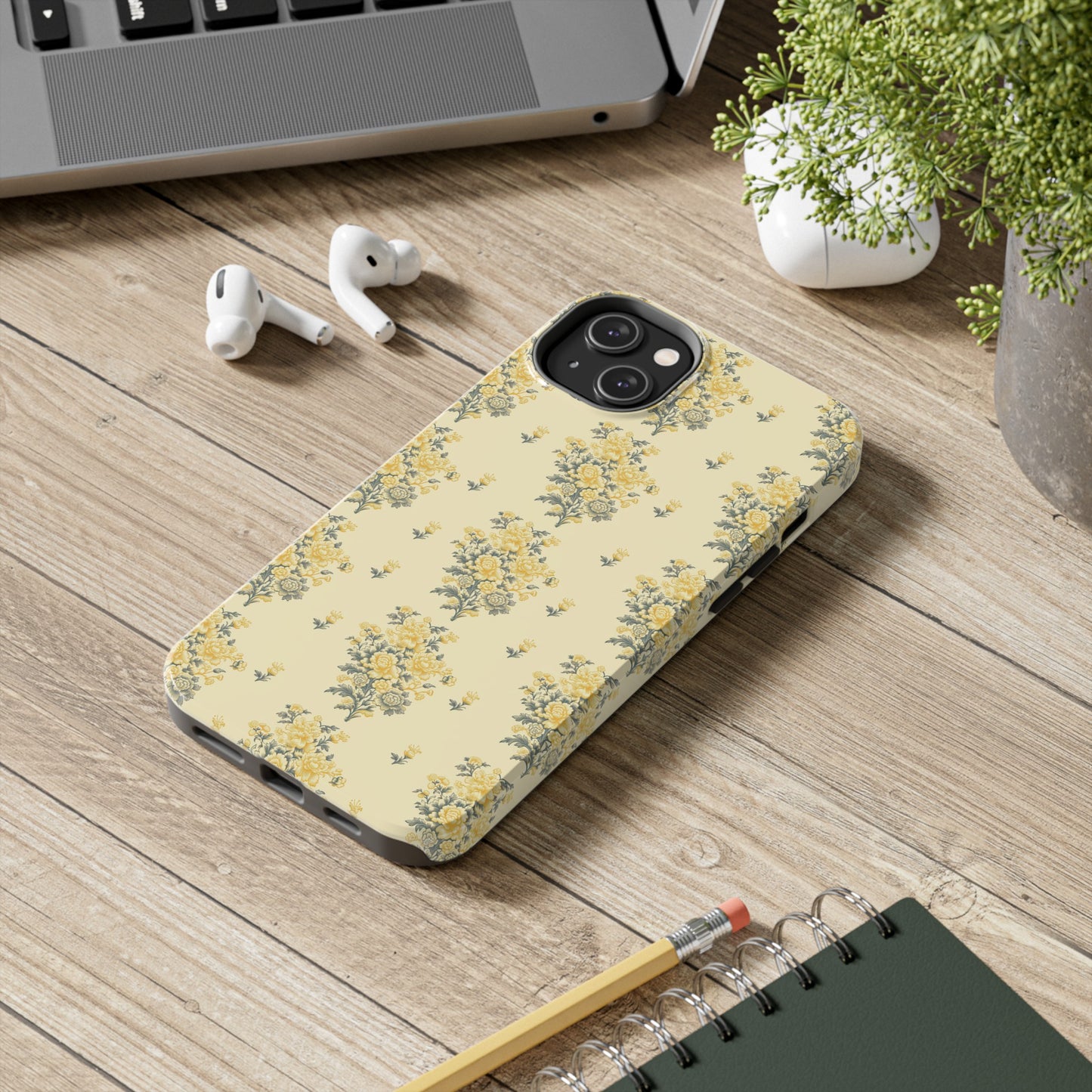 Bouquet Toile de Jouy in Yellow - Samsung and iPhone Tough Phone Case