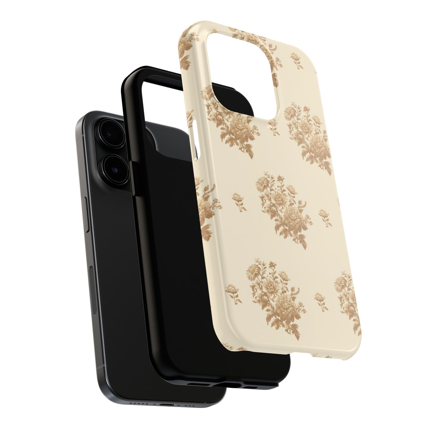 Bouquet Toile de Jouy in Light Brown - Samsung and iPhone Tough Phone Case