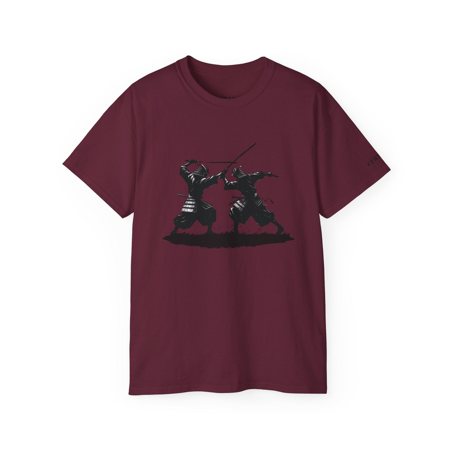 Samurai Dueling Silhouette Graphic Tee Shirt