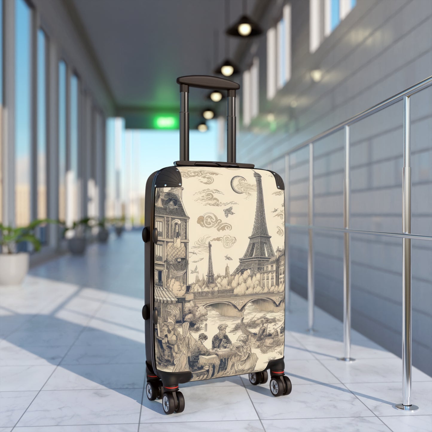 Paris France in Toile de Jouy - Suitcase - Small Carry On Luggage