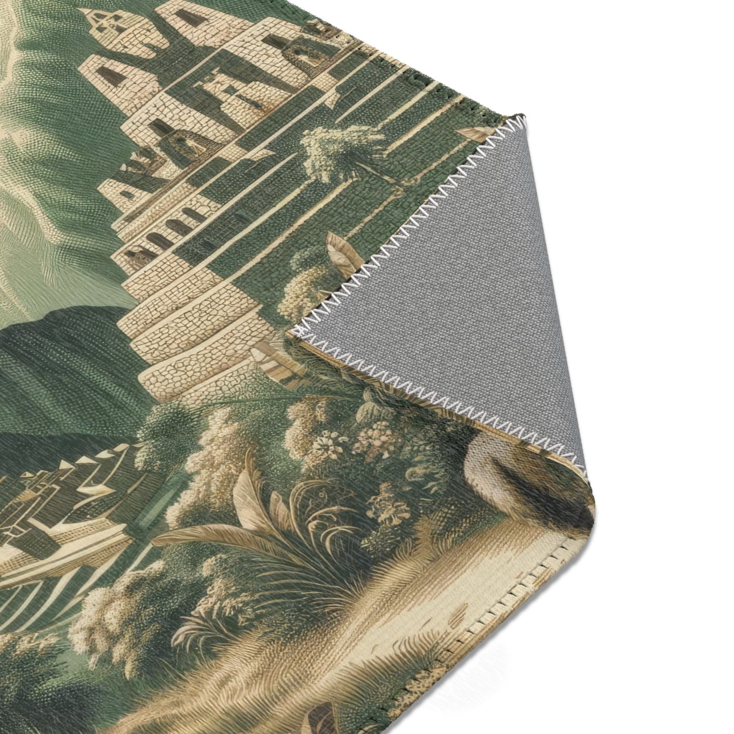 Machu Picchu Peru - Toile de Jouy - Area Rug - Sink Mat - Welcome Mat - 24x36 inches