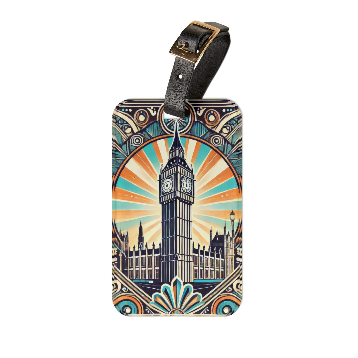 Art Deco Big Ben London Luggage Tag