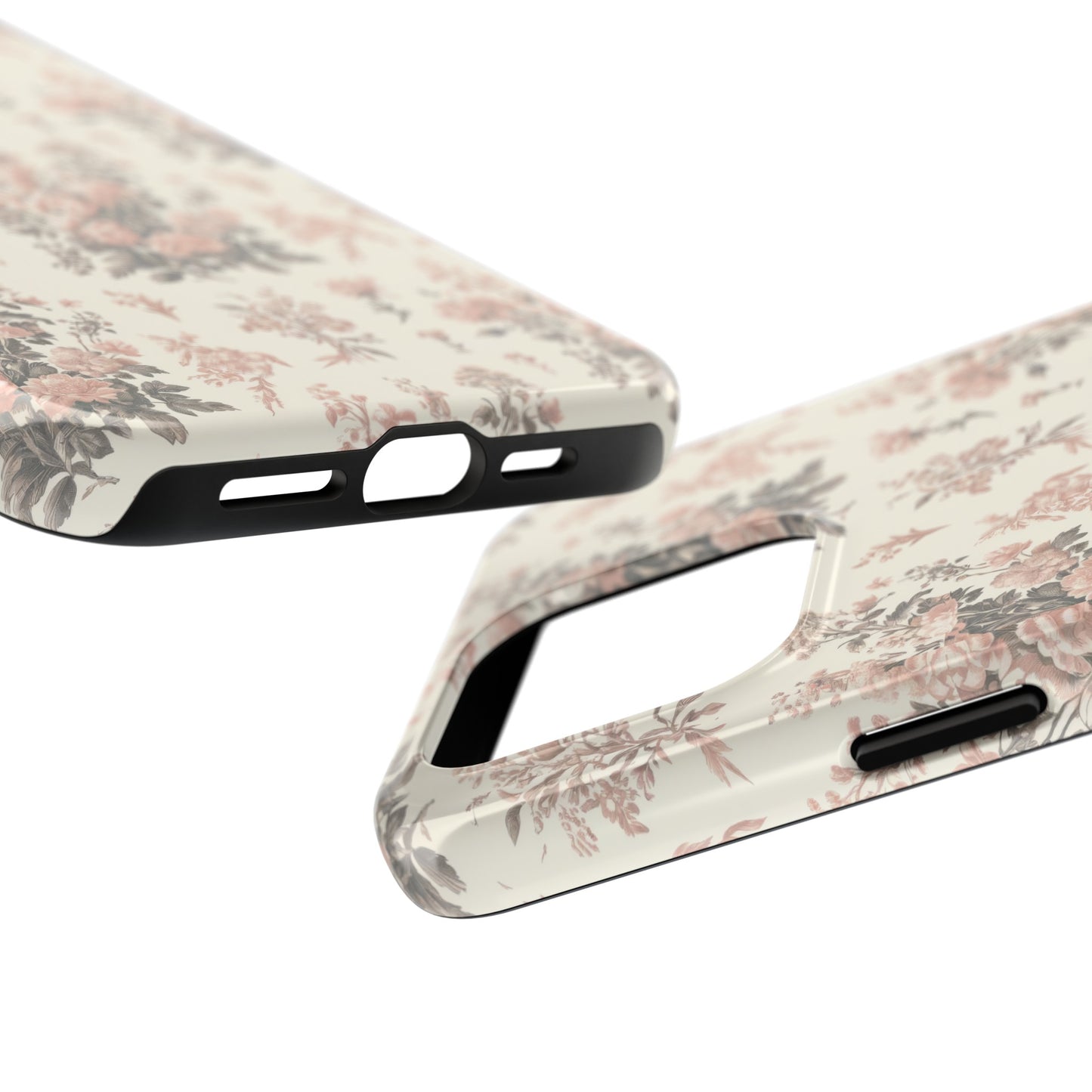 Bouquet Toile de Jouy in Pink and Grey - Samsung and iPhone Tough Phone Case